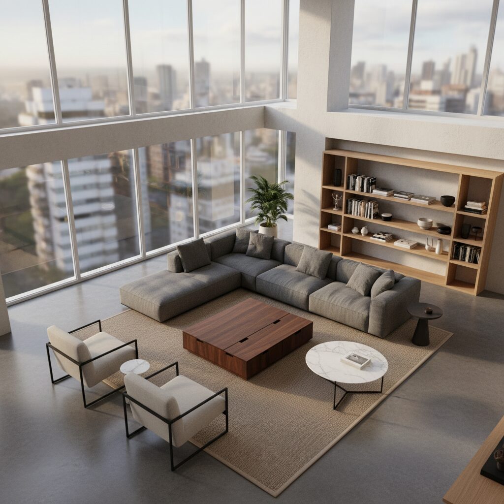 Estrategias de Escala y Forma: El Rol Logístico de la Mesa de Centro en el Interiorismo Chileno